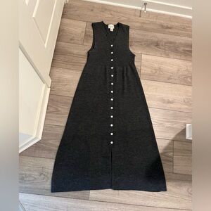 Christopher and Banks Vintage Wool Blend Button Up Midi Dress